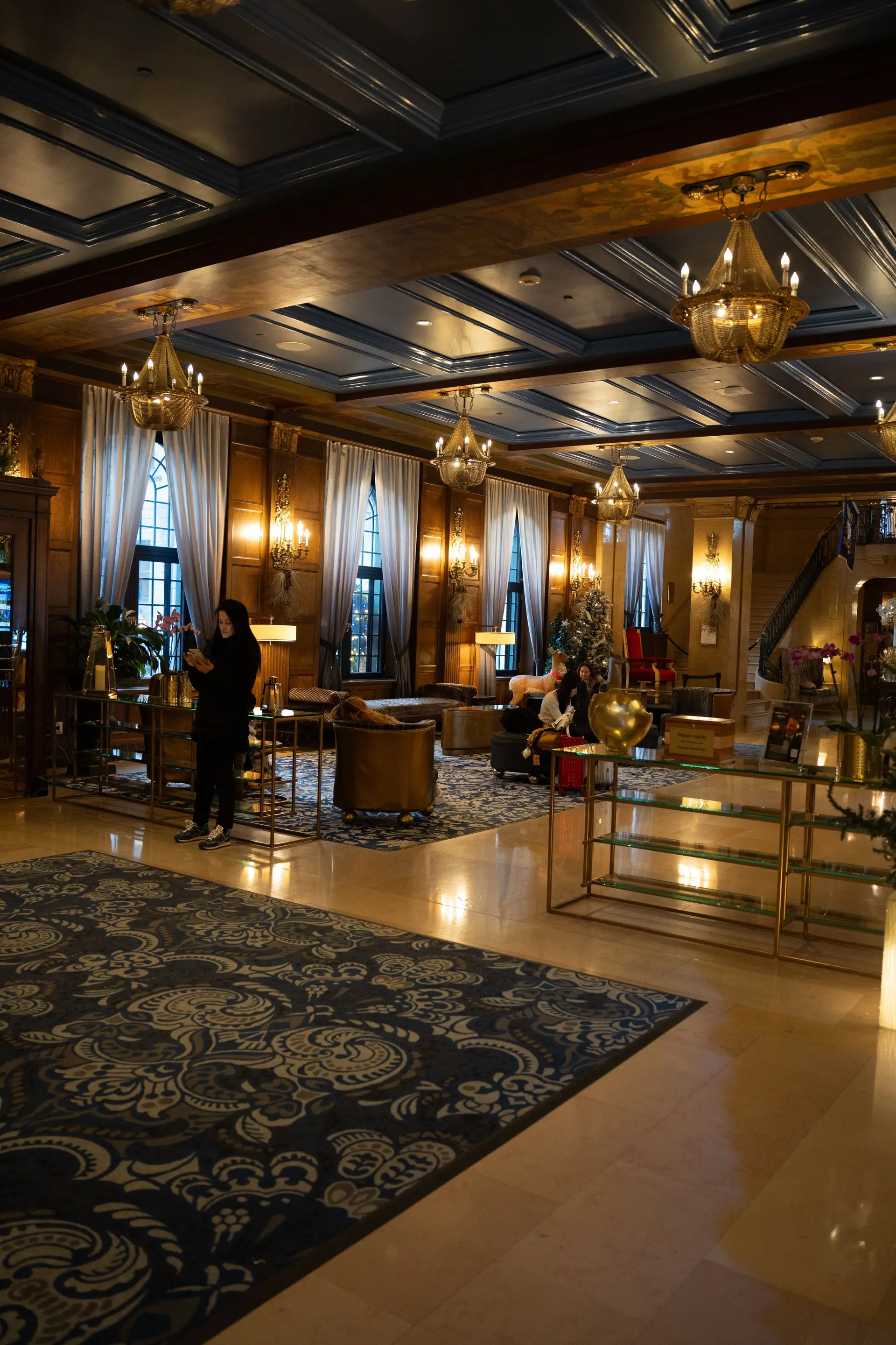Elegant hotel lobby interior